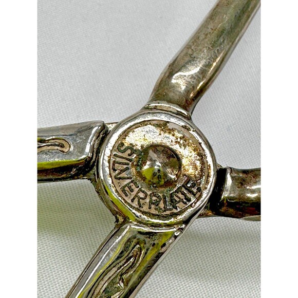 VINTAGE Silver Plate 8" Scissors ServingTongs - Pastry/Salad/Sandwich - Wedding - Picture 6 of 14